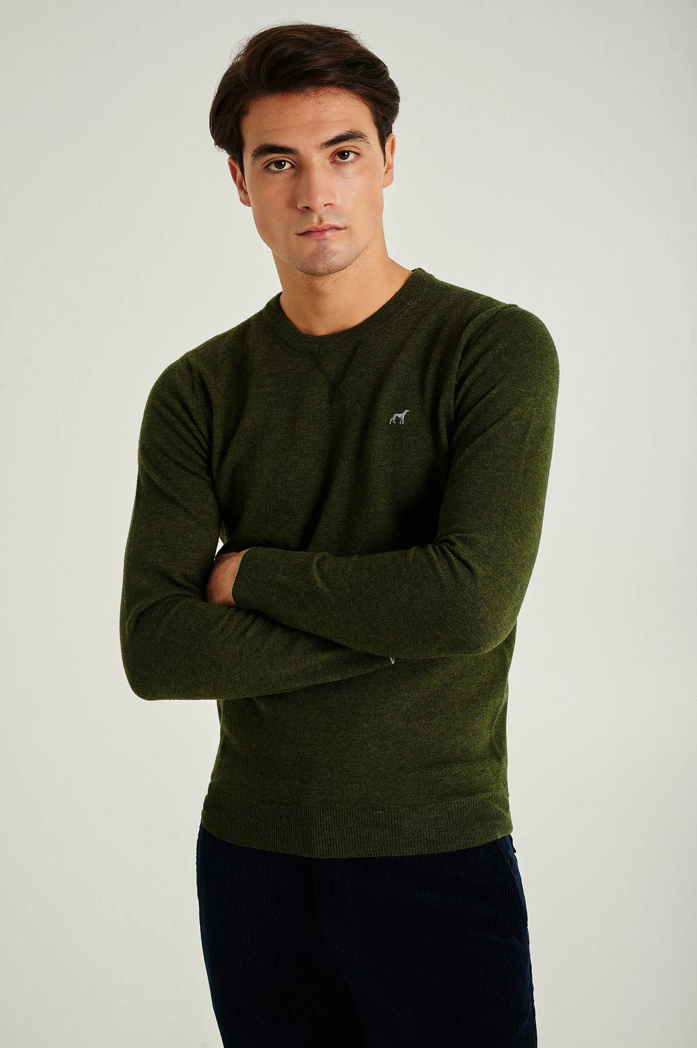 Men's lambswool blend crew neck sweater