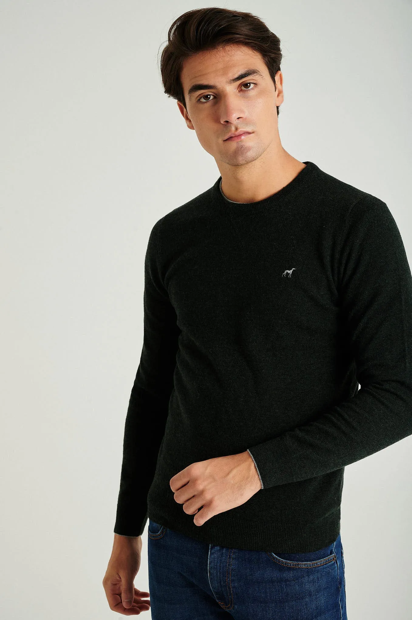 Men's lambswool blend crew neck sweater