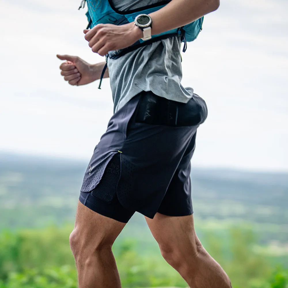 Mens Tern 2-In-1 Trail Shorts (Graphite)