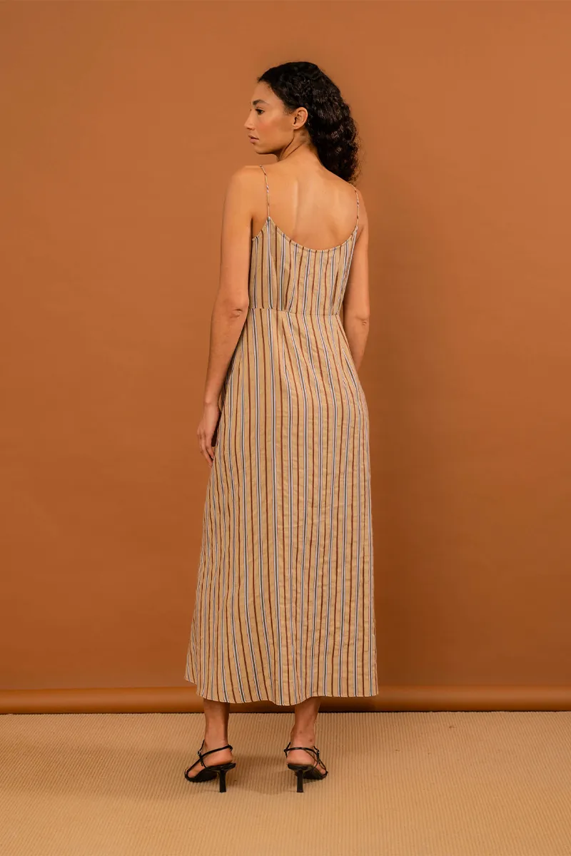 Mia Dress - Jute Stripe