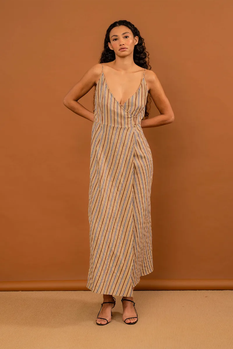 Mia Dress - Jute Stripe