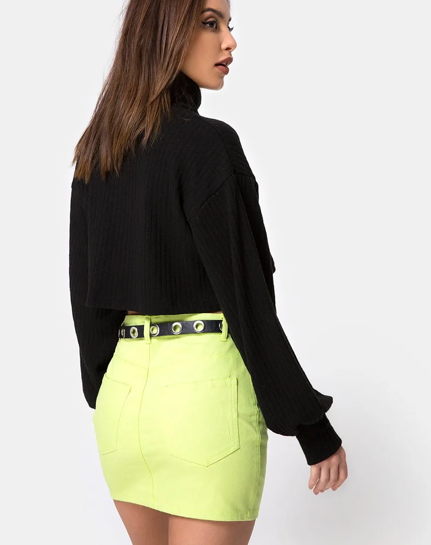 Mini Broomy Skirt in Lime