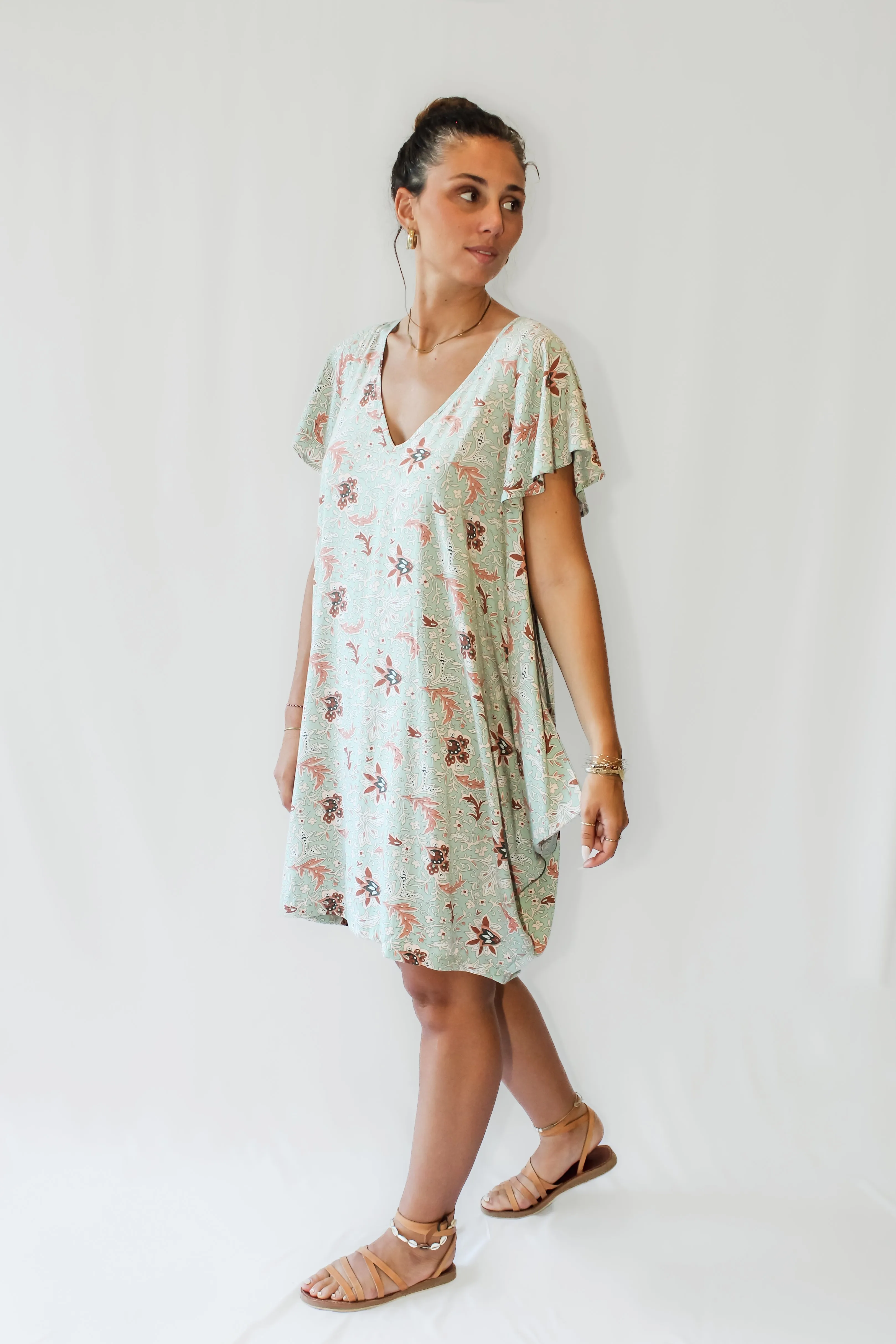 Mini Wingdress Sleeved - soft turquoise