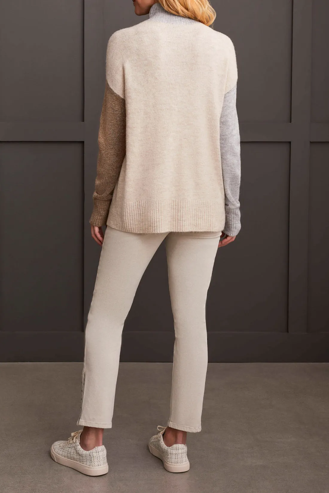 Mock Neck Colorblock Sweater