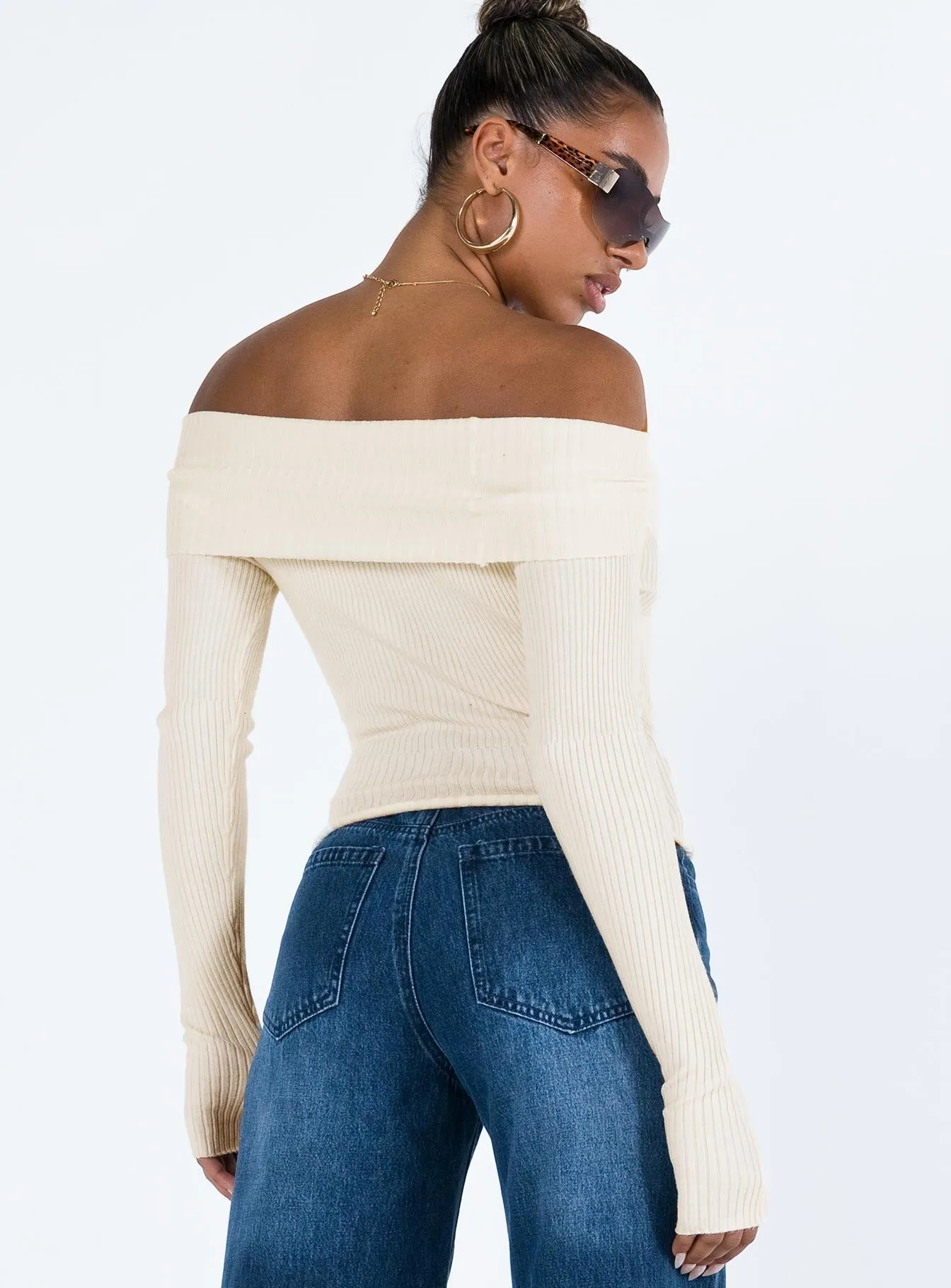 Morley Off Shoulder Sweater Cream