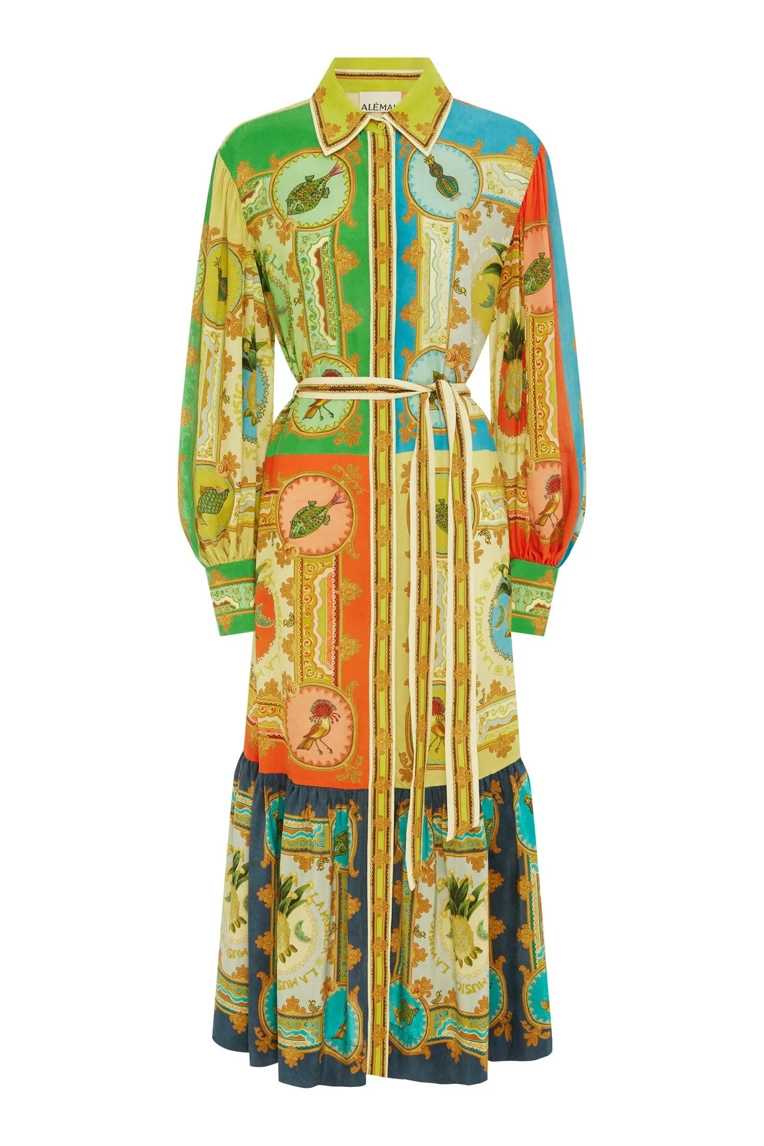 Multi La Musica Silk Shirt Dress