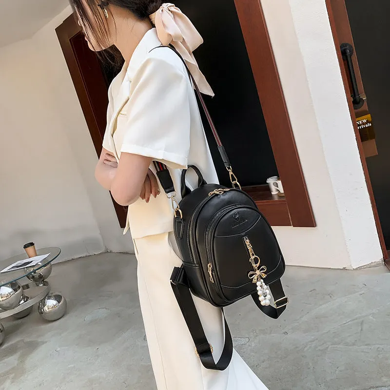 New Korean Style Pu Soft Leather Fashion Women's Bag Backpack Women's Casual Versatile Bag Women's Backpack Travel