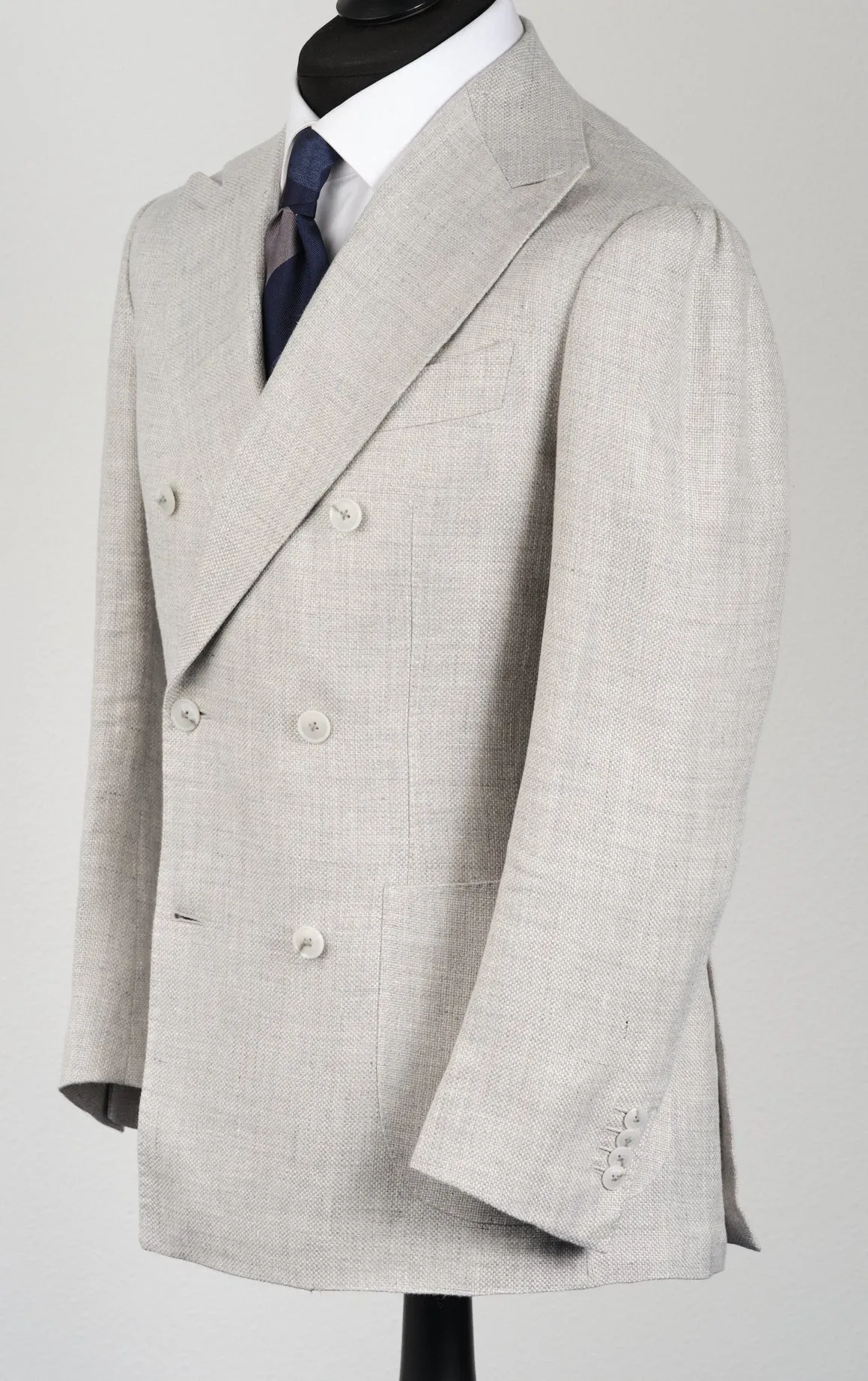 New Suitsupply Havana Light Gray Linen, Wool, Mulberry Silk DB Zegna Blazer - Size 36R and 40S (Final Sale)