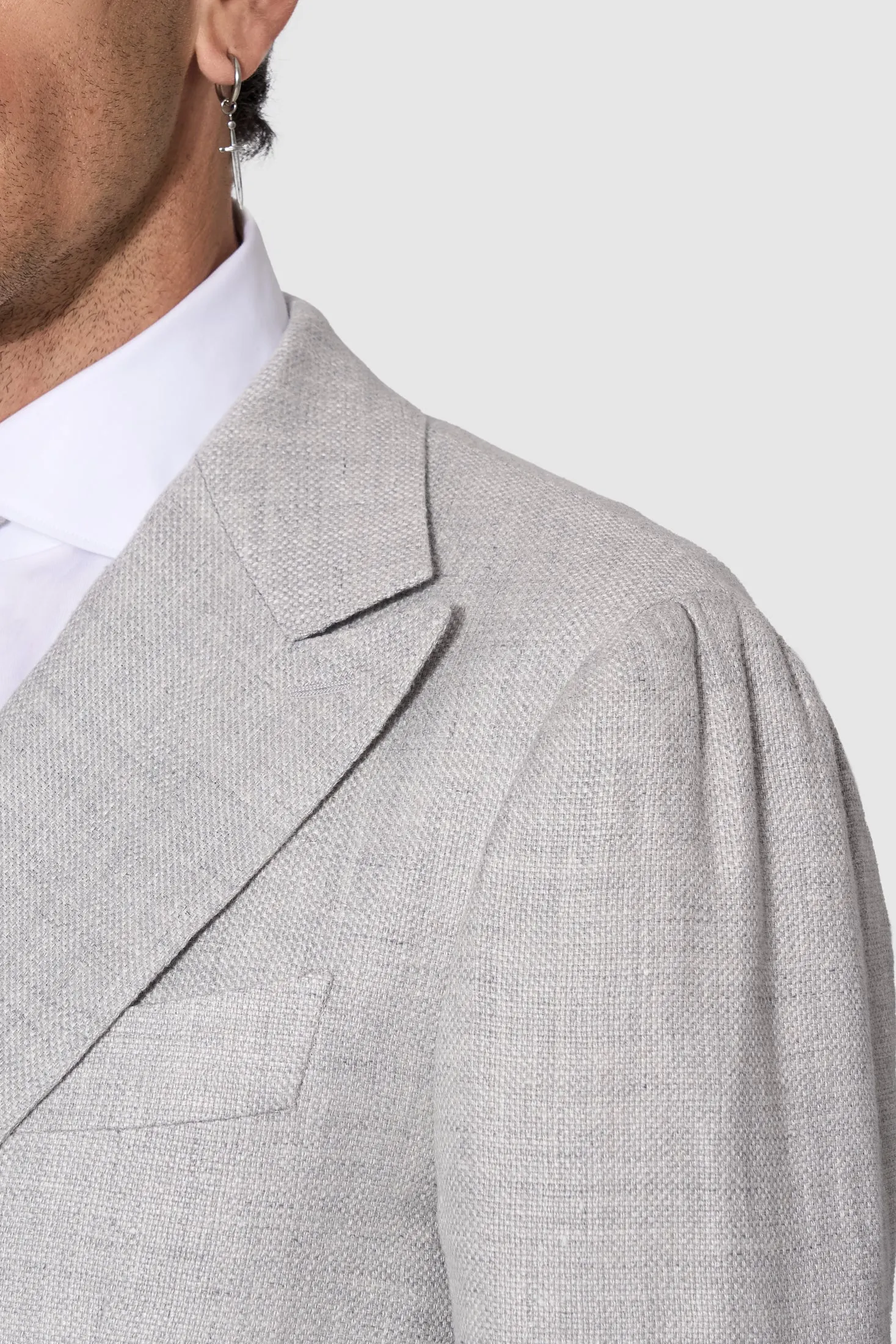 New Suitsupply Havana Light Gray Linen, Wool, Mulberry Silk DB Zegna Blazer - Size 36R and 40S (Final Sale)