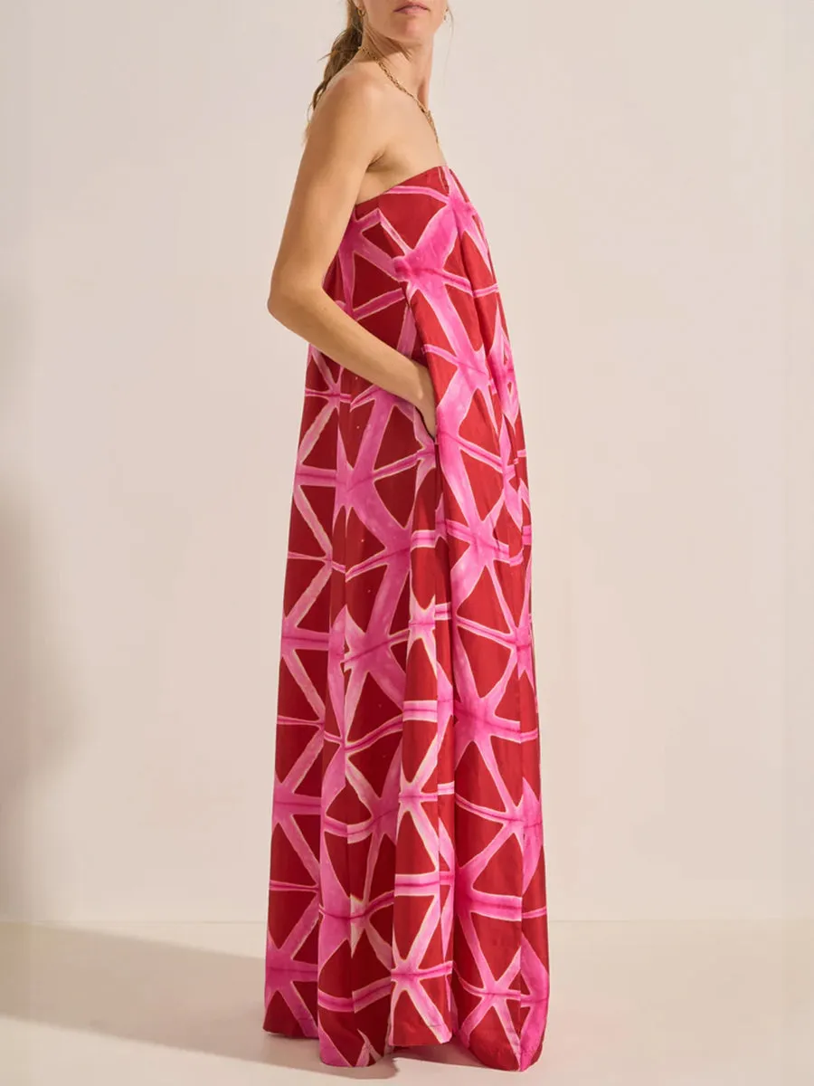 Niobe Dress in Pink and Red