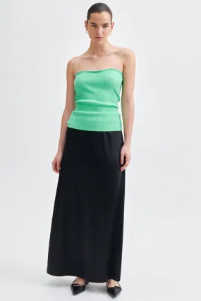 Odile Sateen Maxi Skirt in Black