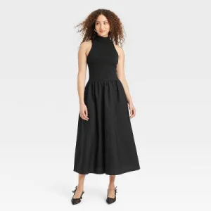 Open Box - Women's Maxi A-Line Dress - A New Day Black S