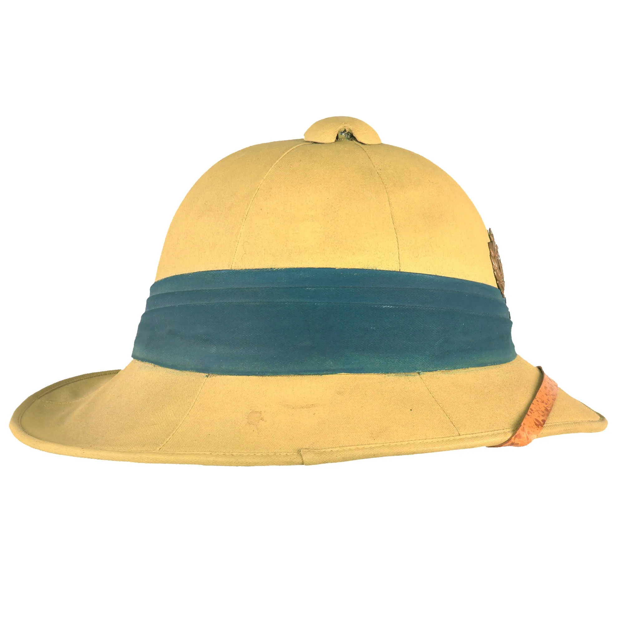 Original British WWII Wolseley Pattern Pith Sun Helmet With Royal Air Force Regimental Rocker