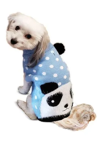 Panda Motif Dog Sweater