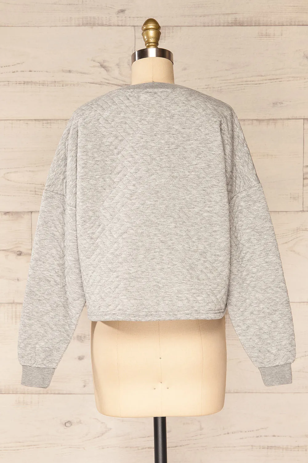 Paris Grey | Cropped Sweater w/ Drawstring