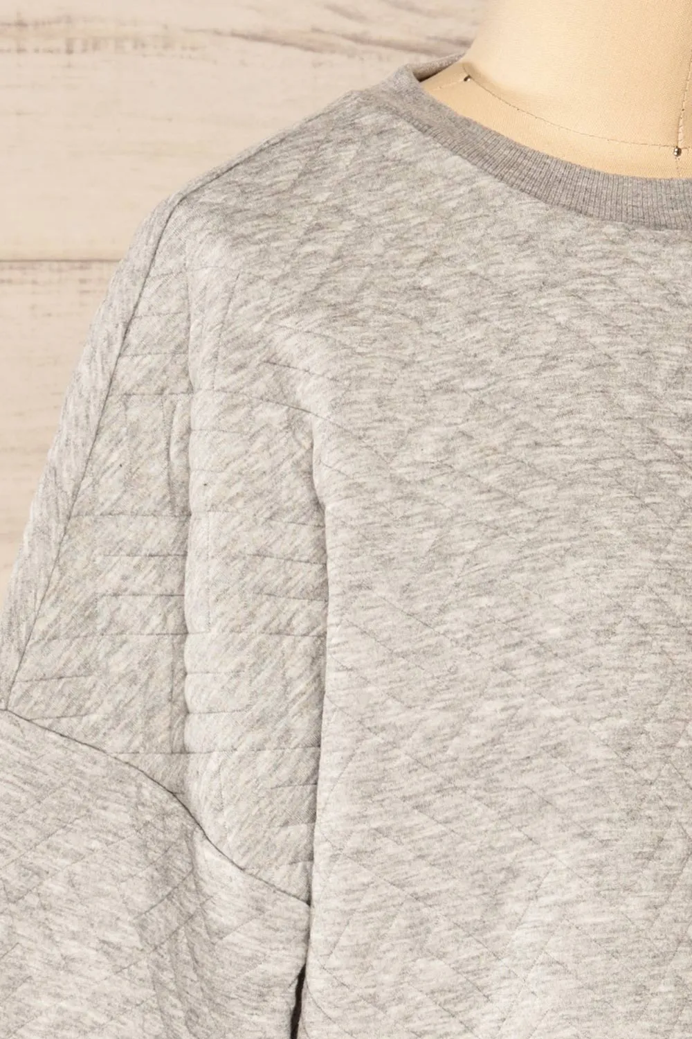 Paris Grey | Cropped Sweater w/ Drawstring