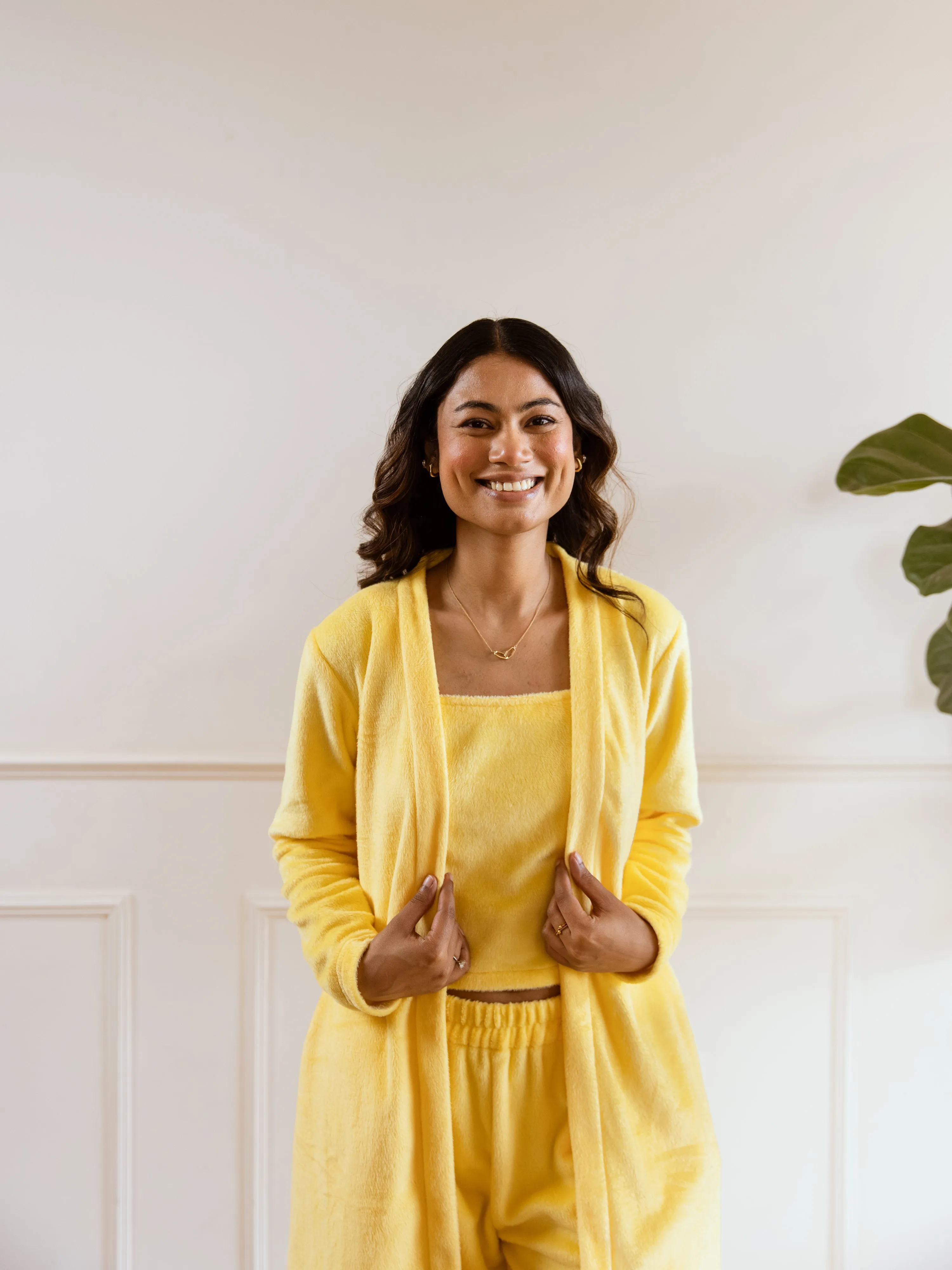 Pastel Yellow Super Soft Woollen 3 Piece Set