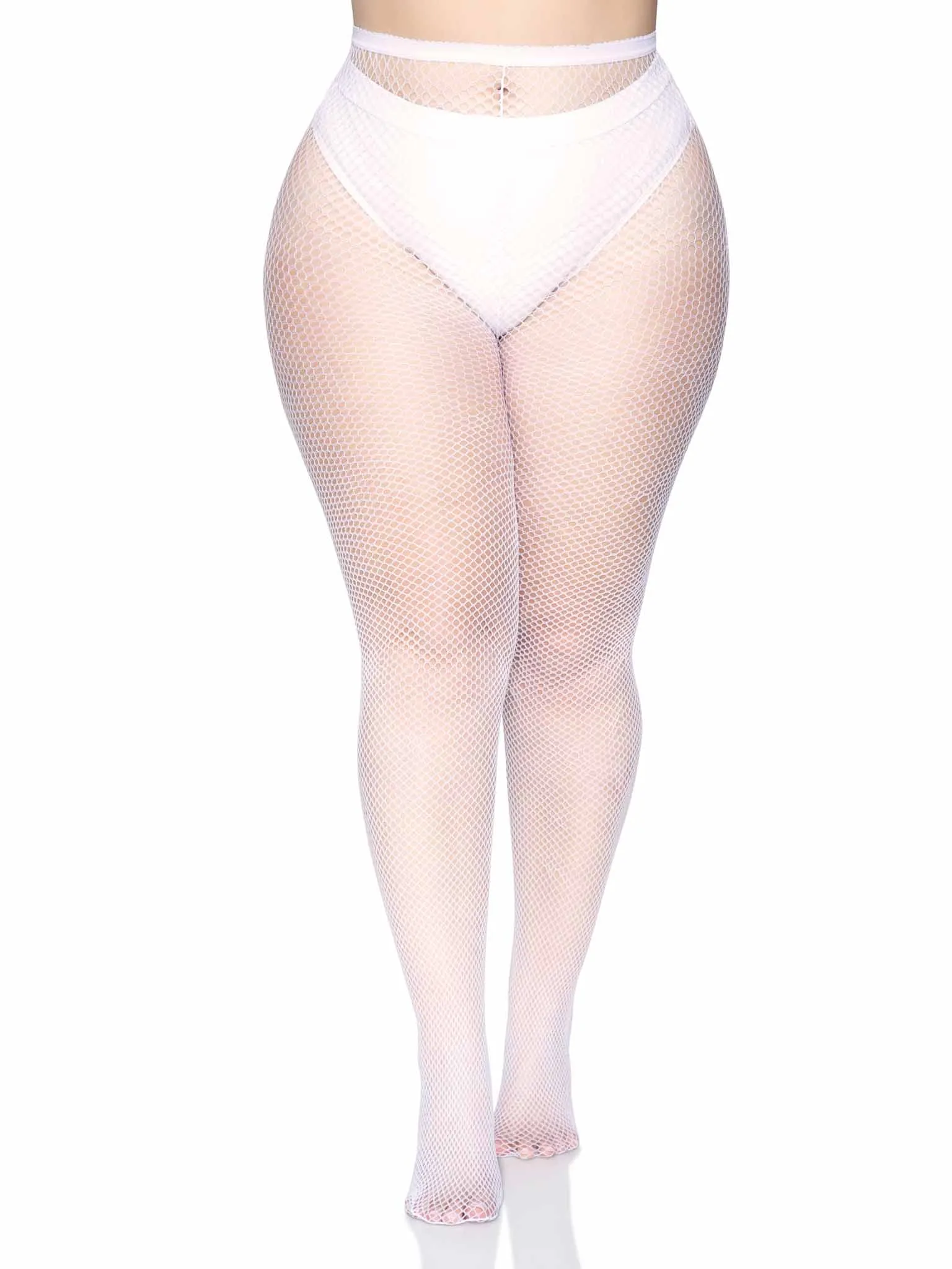 Plus Size Risa Nylon Fishnet Tights