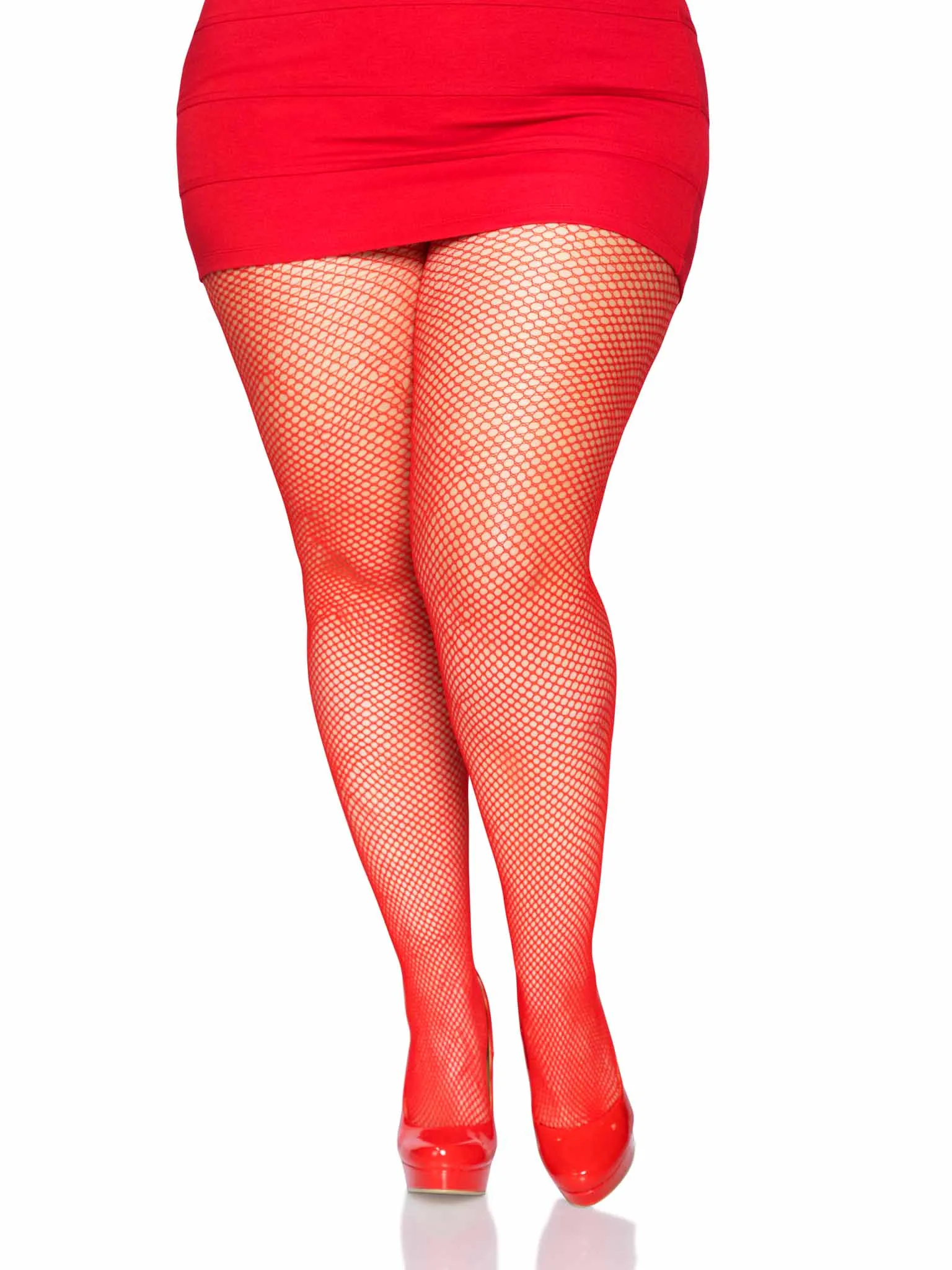 Plus Size Risa Nylon Fishnet Tights