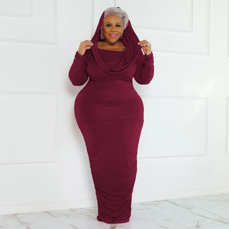 Plus Size Sexy Off The Shoulder Bodycon Maxi Dress