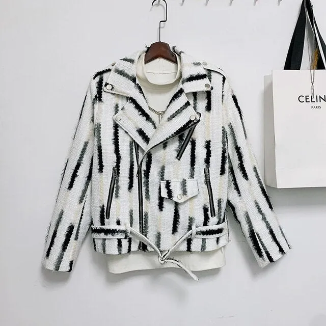 Plush Vertical Striped Jacket