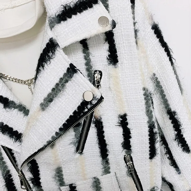 Plush Vertical Striped Jacket