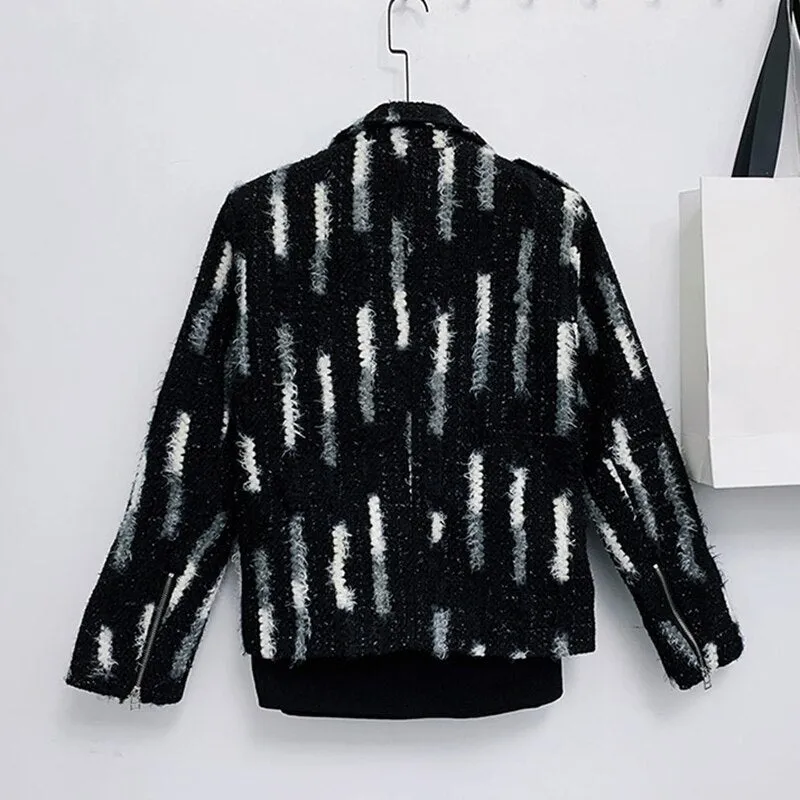 Plush Vertical Striped Jacket