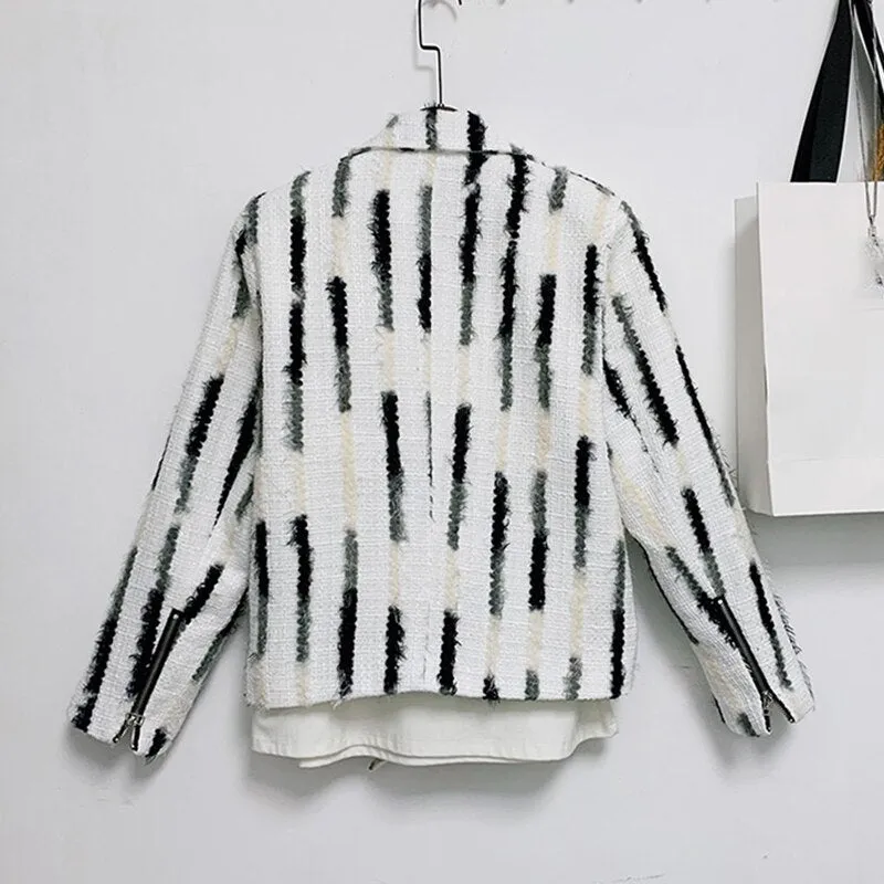 Plush Vertical Striped Jacket