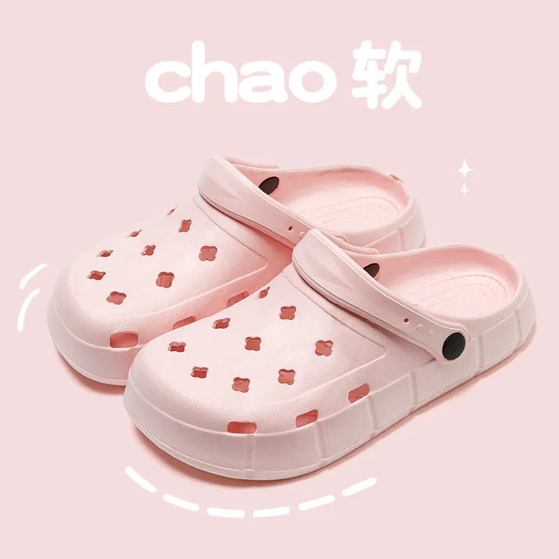 Poop Hole Shoes Summer Outdoor Wear Lightweight Dual-Use Sandals Sports Casual Couple Closed Toe Beach Slippers Women