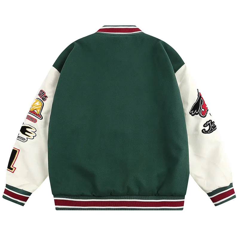 PopFlying College Baseball Jacket Flocking Pattern