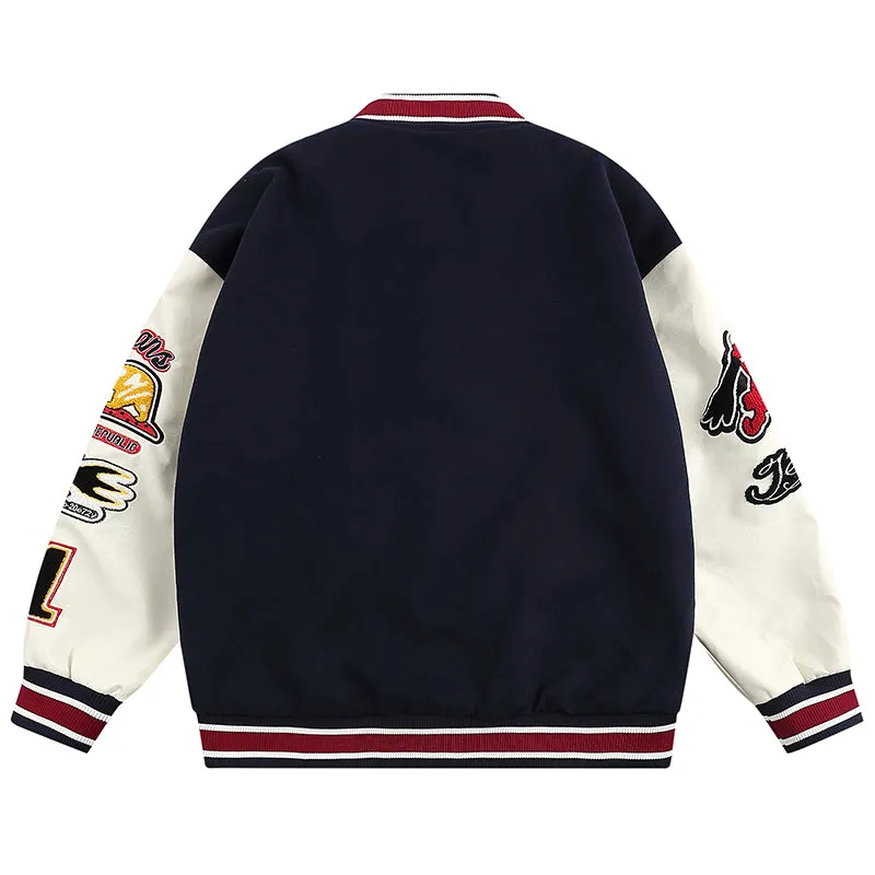 PopFlying College Baseball Jacket Flocking Pattern