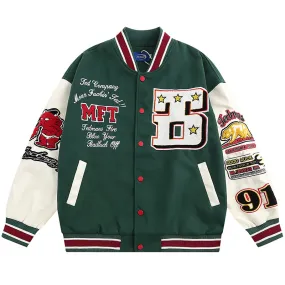 PopFlying College Baseball Jacket Flocking Pattern