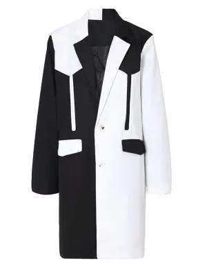 Pre Order:  Elegant Color Block Long Blazer