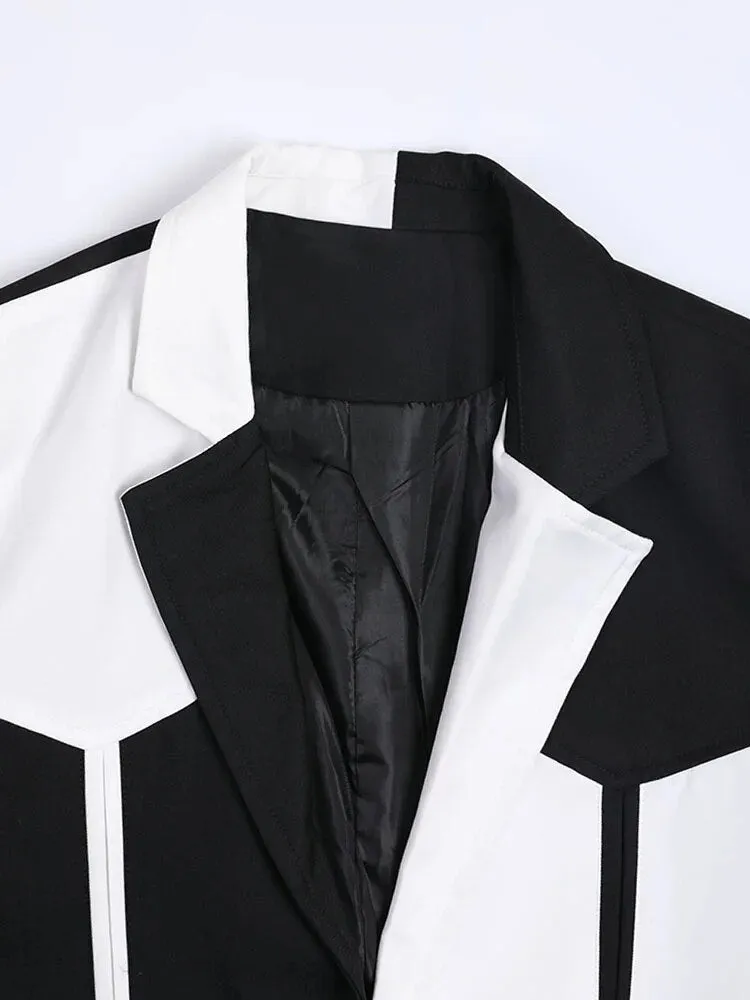 Pre Order:  Elegant Color Block Long Blazer