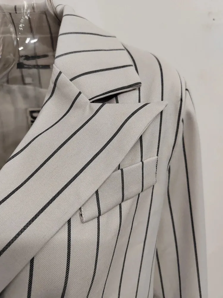 Pre Order:  Striped Double Breasted Blazer