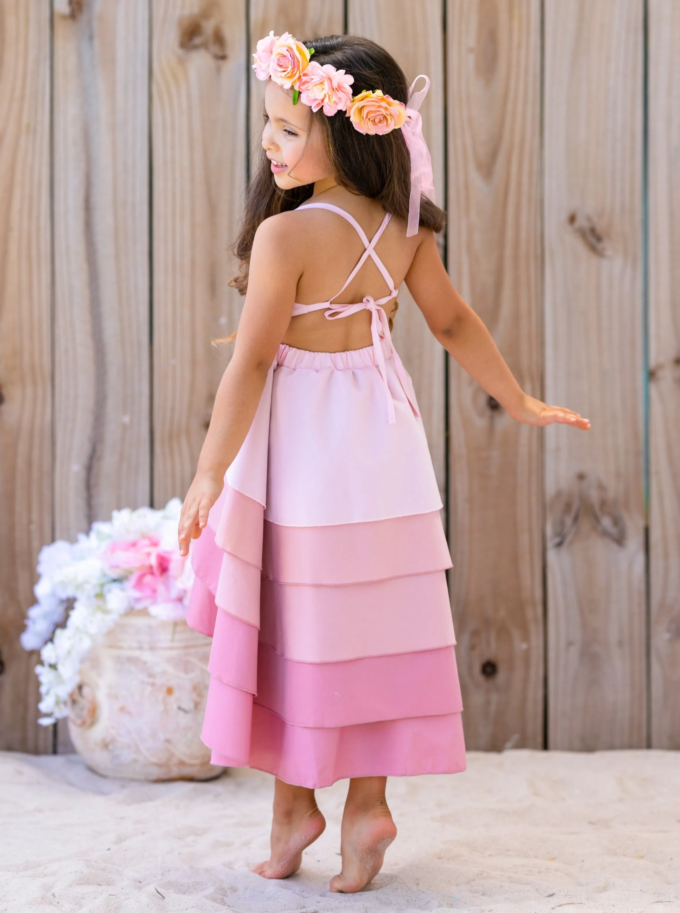 Pretty Petal Bubblegum Tiered Dress