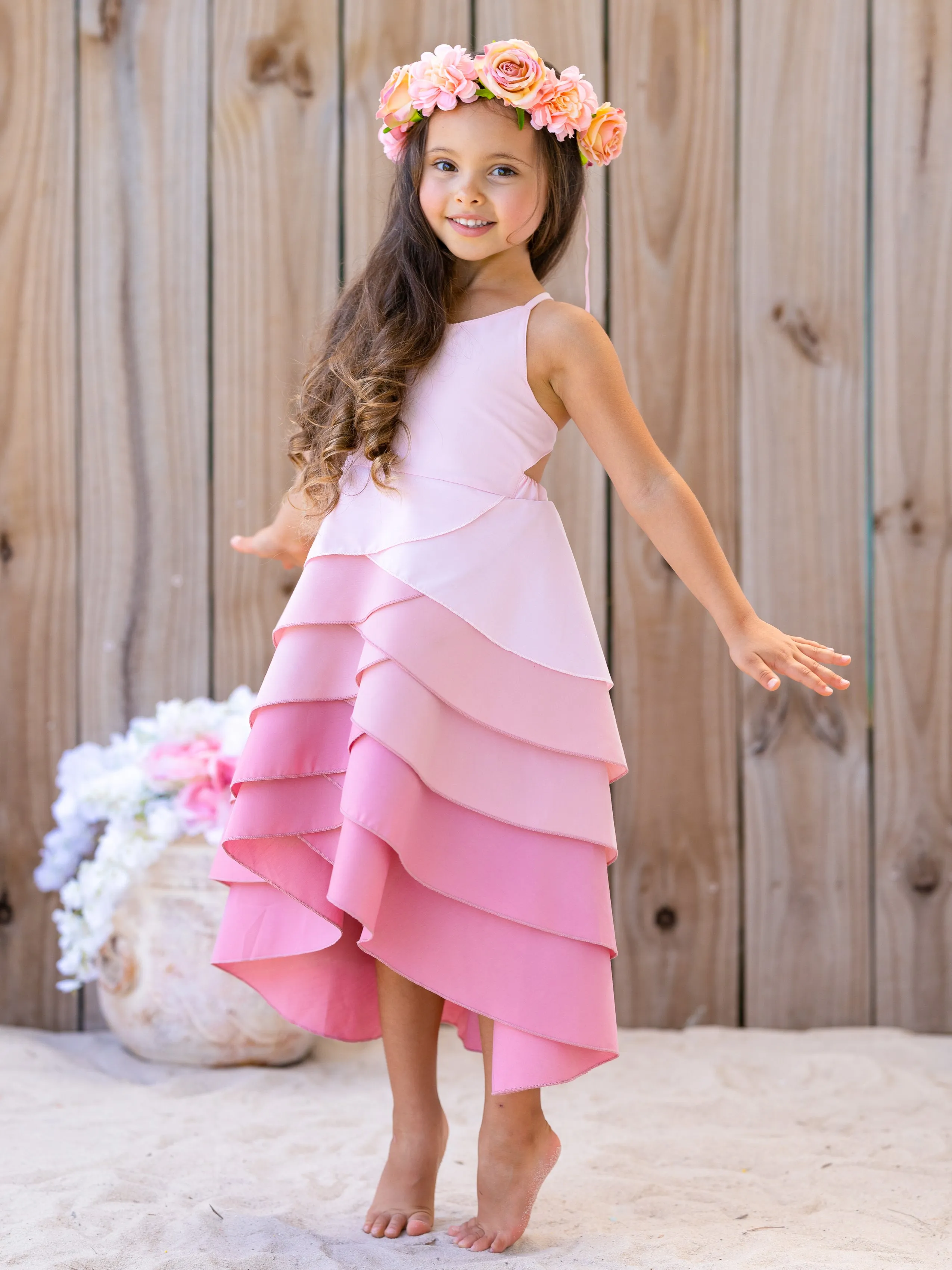 Pretty Petal Bubblegum Tiered Dress