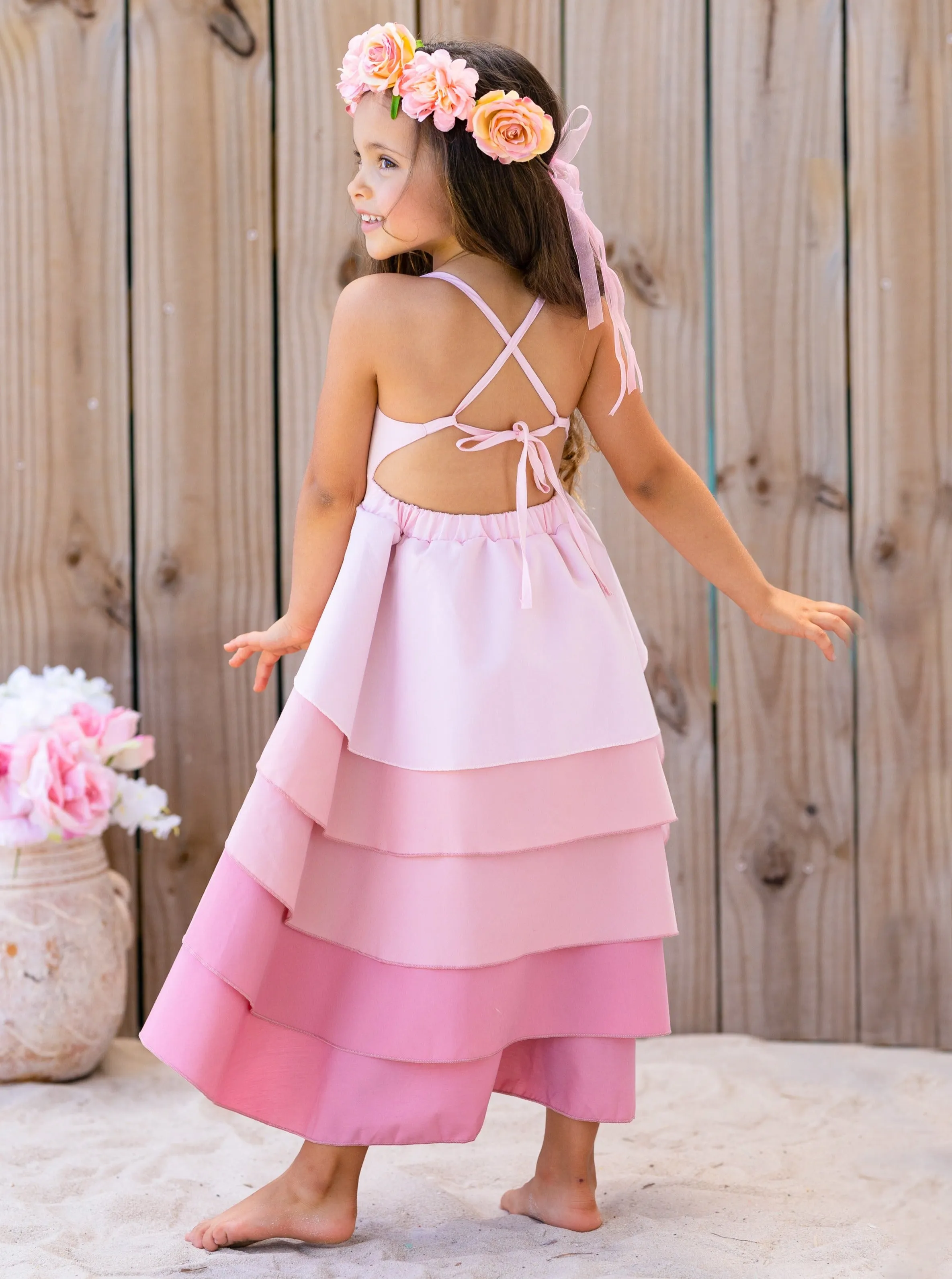 Pretty Petal Bubblegum Tiered Dress