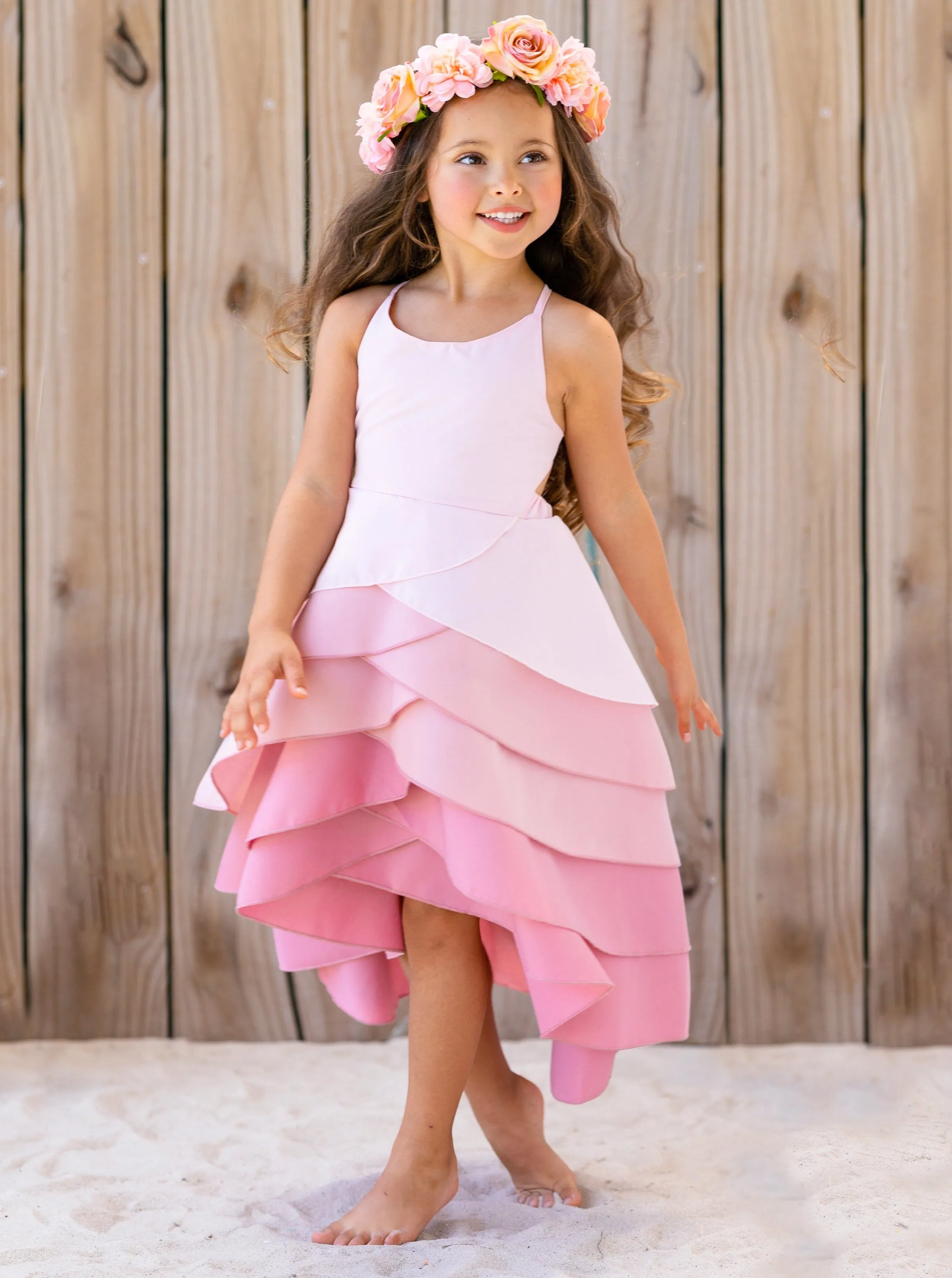 Pretty Petal Bubblegum Tiered Dress