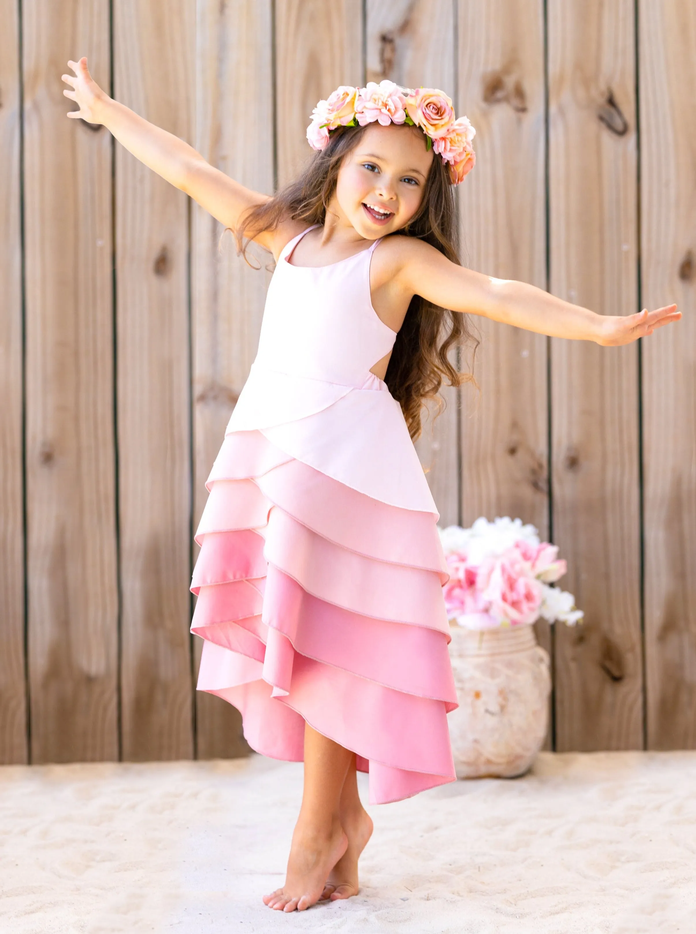 Pretty Petal Bubblegum Tiered Dress