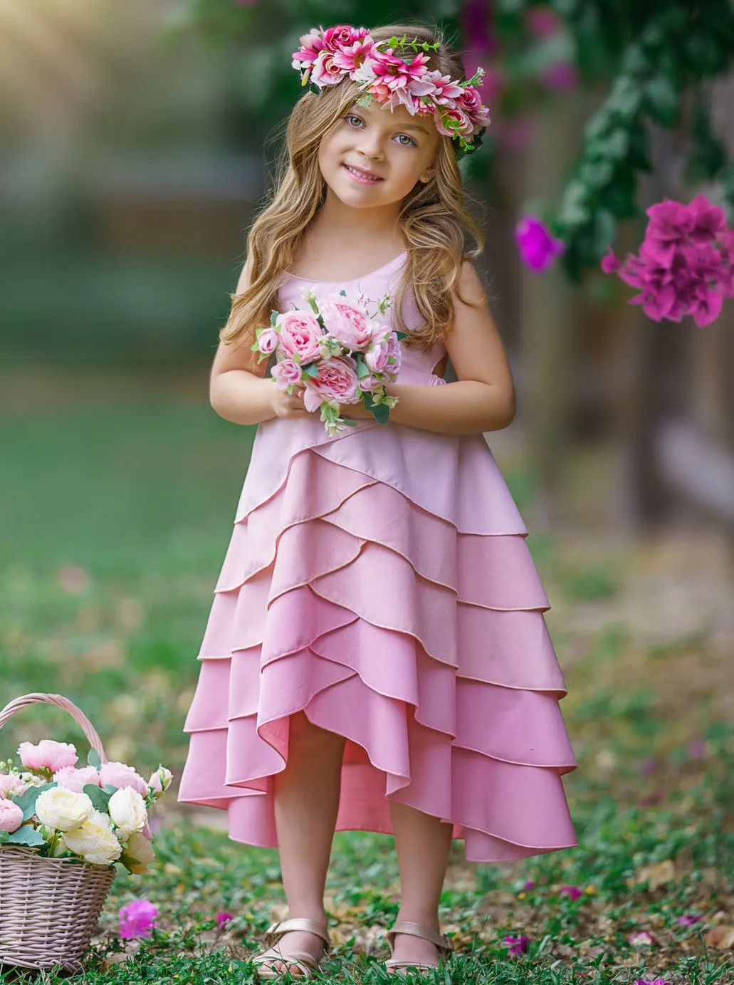 Pretty Petal Bubblegum Tiered Dress