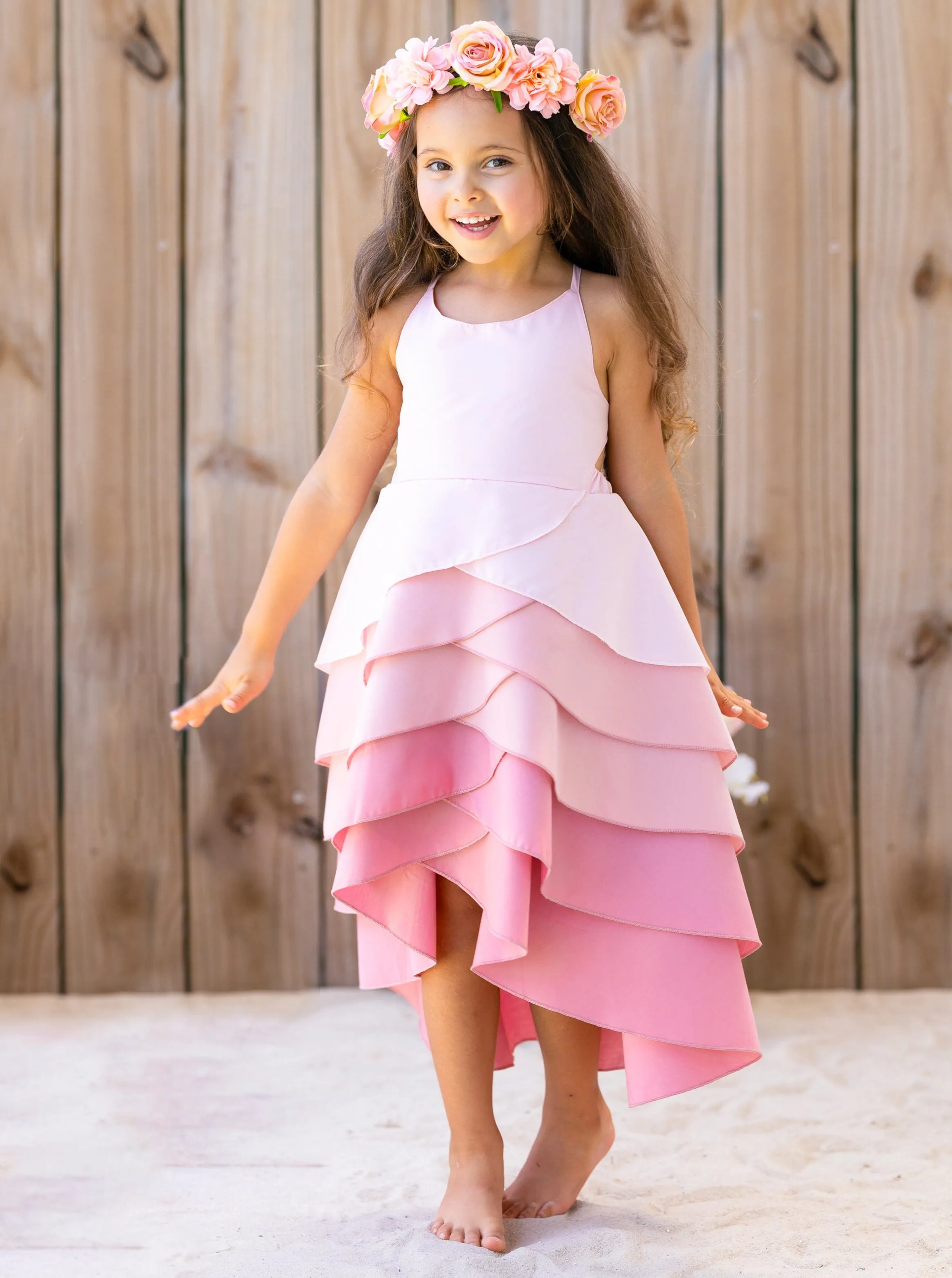 Pretty Petal Bubblegum Tiered Dress