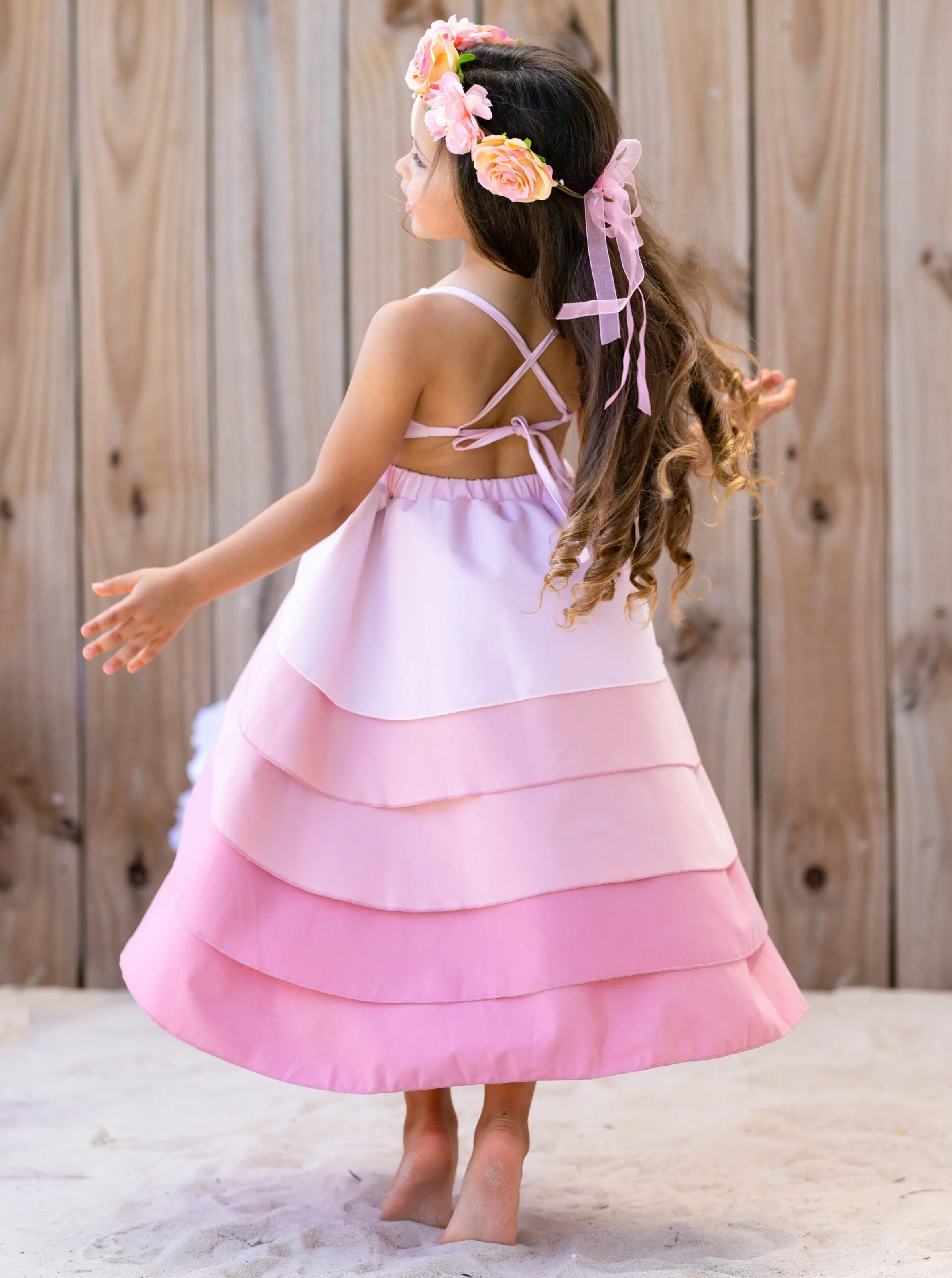 Pretty Petal Bubblegum Tiered Dress