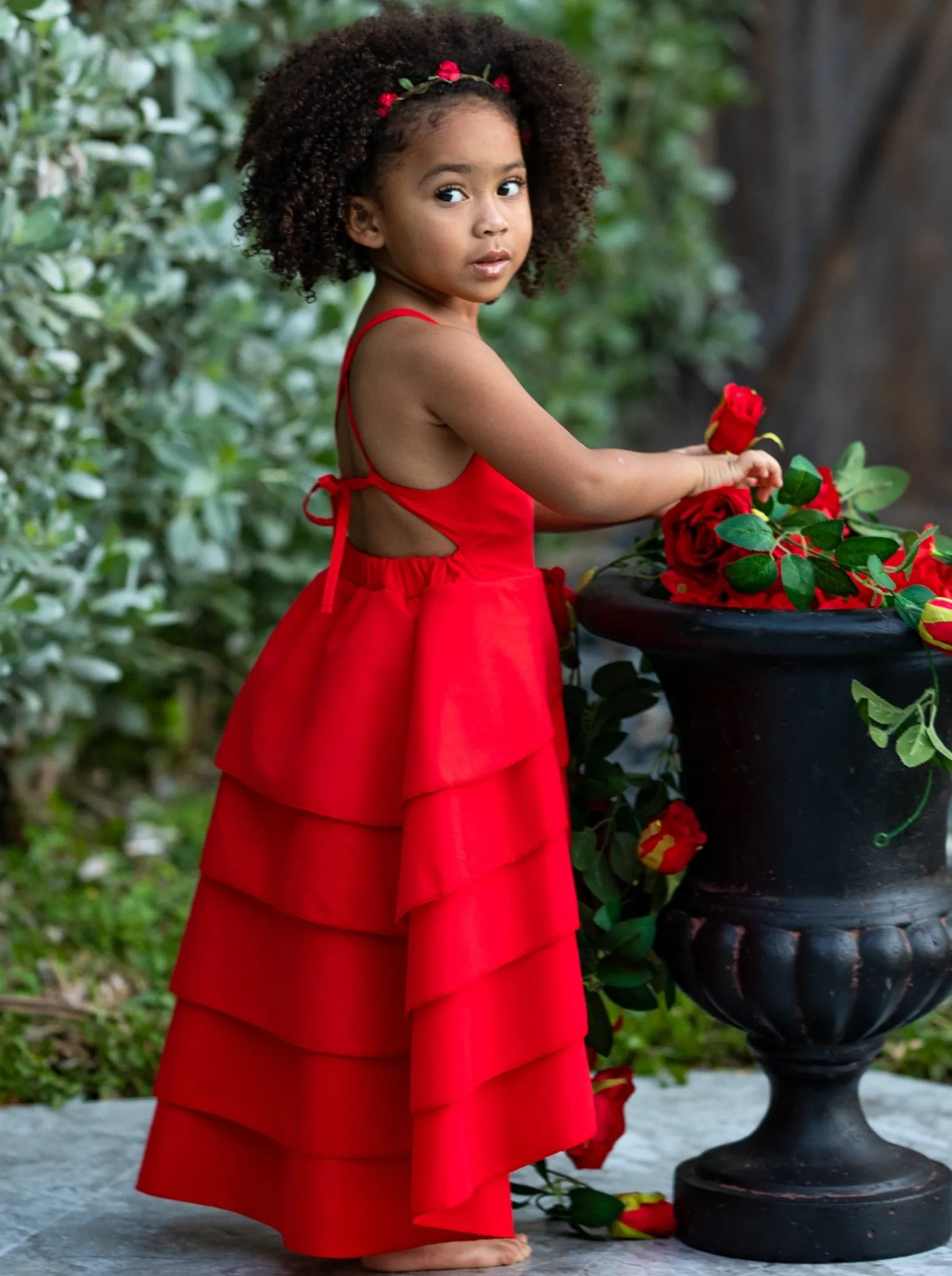 Pretty Petal Ruby Tiered Dress