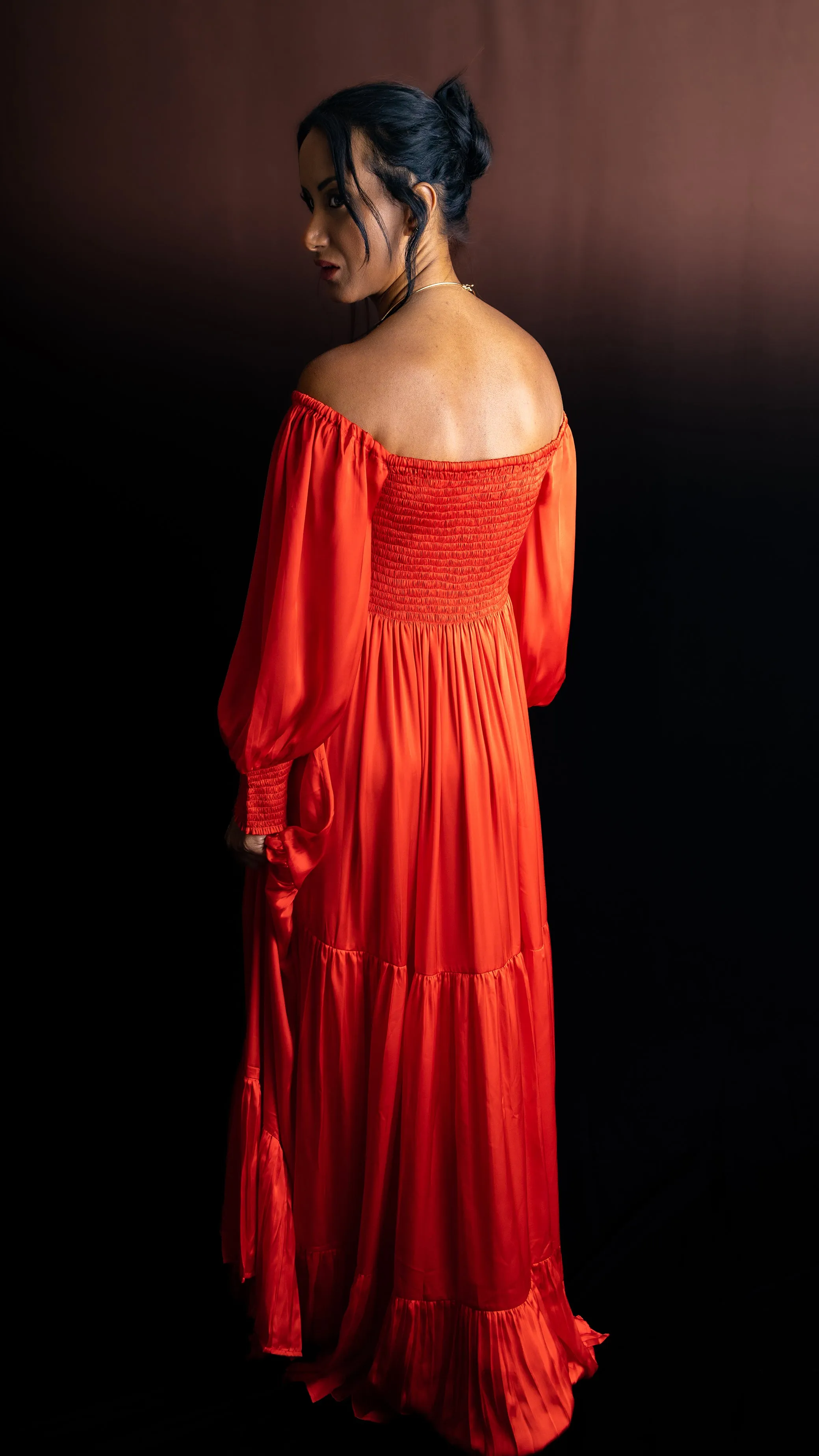 "Universe Awaits" Genesis Maxi Dress, Granada Red