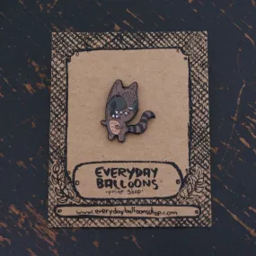 raccoon enamel pin