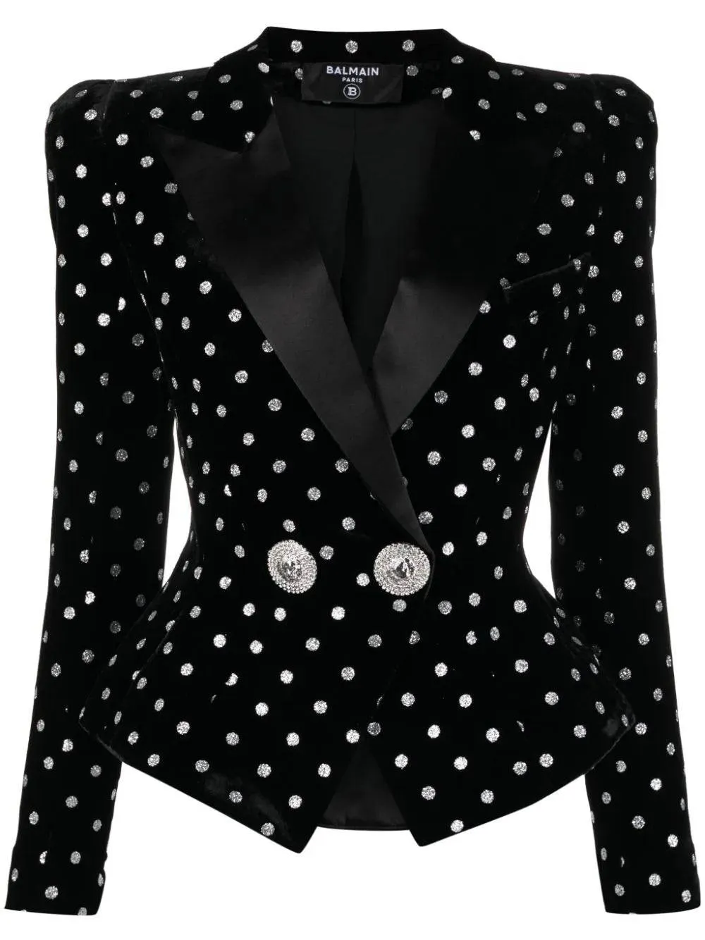 Reagan Crystal-Embellished With Silver Stone Buttons Blazer