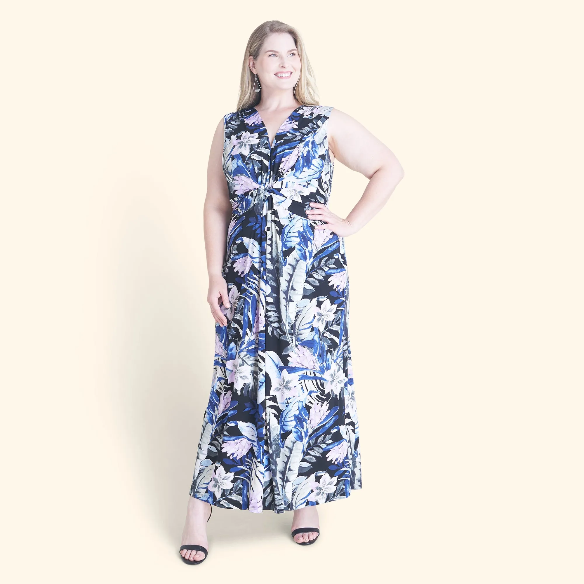 Reese Knotted Tropical Maxi Dress