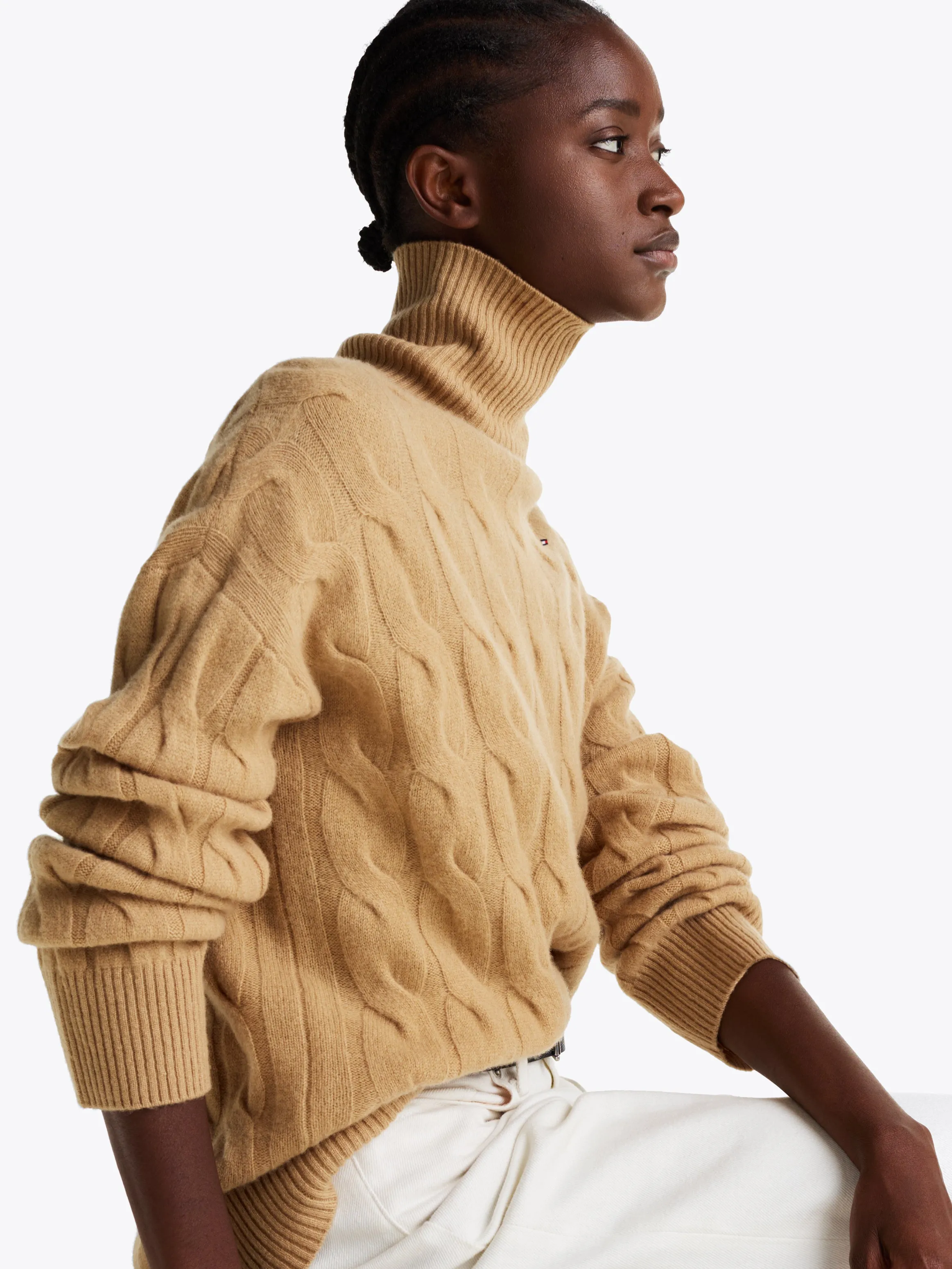 Relaxed Pure Wool Roll Neck Jumper