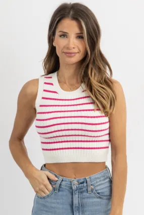 RETRO STRIPE PINK TANK